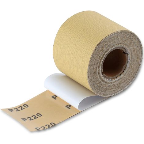 220 rouleau de papier de verre auto-adhésif PSA Stickyback papier de sable 2-3/4" de large 10 yards de Long feuilles de papier de verre pour l’automobile et le travail du bois File d’air (1/5)