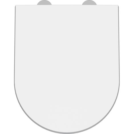 Nuie Asselby D-Shape Thermoplastic Toilet Seat with Soft Close Hinge - White (1/6)