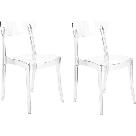 Set di 2 sedie senza braccioli trasparenti impilabili Covington (1/5)