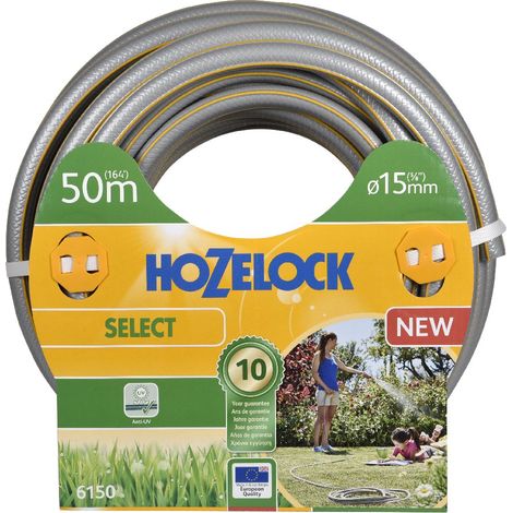 Tubo da giardino Hozelock Select anti UV grigio giallo strisce 3D diametro 15mm 50m HOZELOCK