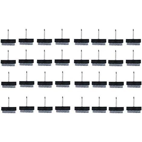 Pied de meuble 17mm Dia Patins Feutre Pied à clouer Chaise Table Anti-bruit Anti-rayures Anti-dérapant Noir 32Pcs (1/5)