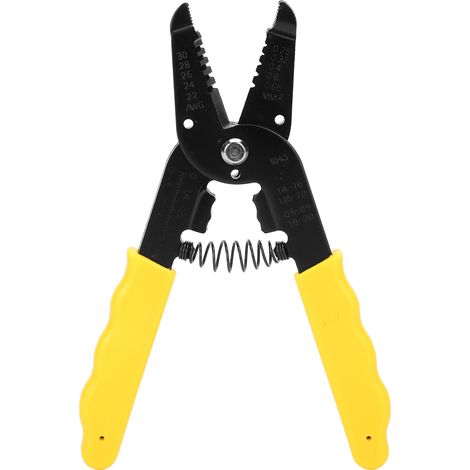 GARRYFIZH Pince à dénuder multifonctionnelle pour électricien domestique, pince à sertir les bornes (jaune)