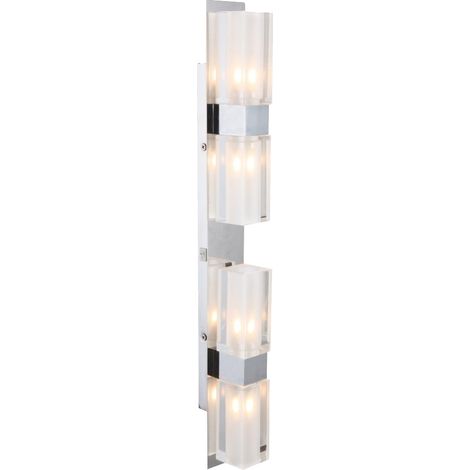 Lampada da parete soggiorno illuminazione faretto vetro acciaio inox finitura satinata Globo 5643-4