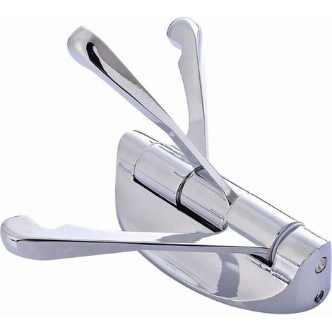 Schwenkbarer Wandgarderobenständer aus Edelstahl mit 3 klappbaren Armen, Kleiderbügel/Garderobe/Handtuchhalter mit 180°-Drehung (Silber)