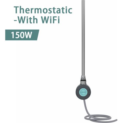 NRG Smart WiFi Thermostatic Electric Heating Element for Heated Towel Rail Radiator 150W Anthracite
