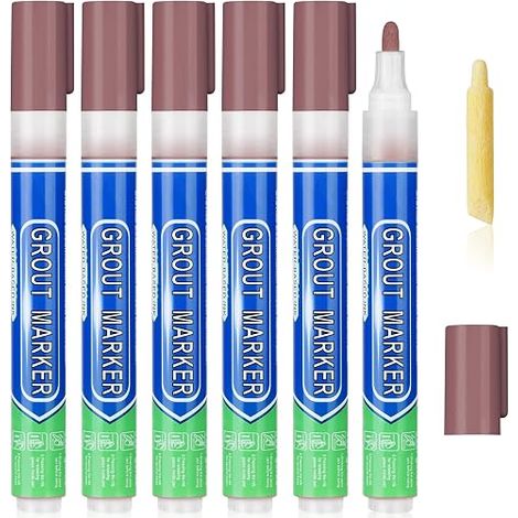 6 x Tile Seal Pen, Waterproof Grout Marker Pen, Grout Renovator (1/5)