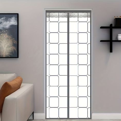 Cortina de puerta magnética con velcro, aislante térmica y resistente al viento, 90 x 210 cm, para cocina y balcón.