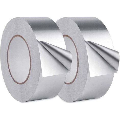 Ruban Adhésif Aluminium,Aluminium Bande d'étanchéité, scotch aluminium etanche, Pour cuisine, salle de bain, électricien, surface métallique, 20m30mm (2 rouleaux, argent) (1/4)