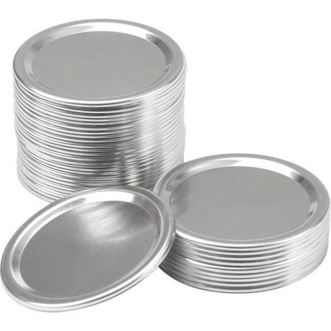 Couvercles pour bocaux Mason - PZCC - 70 mm - Joint silicone anti-fuite - Réutilisables - Lot de 100 (1/5)