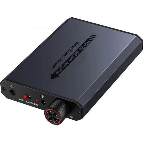 3,5-mm-Kopfhörerverstärker mit Bassverstärkung, tragbarer HiFi-Verstärker (16–150 Ohm) für Mac, Smartphones, MP3- und MP4-Player sowie Computer (1/5)