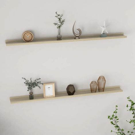 FIMEI Étagères murales 2 pcs Chêne Sonoma 115x9x3 cm (1/5)