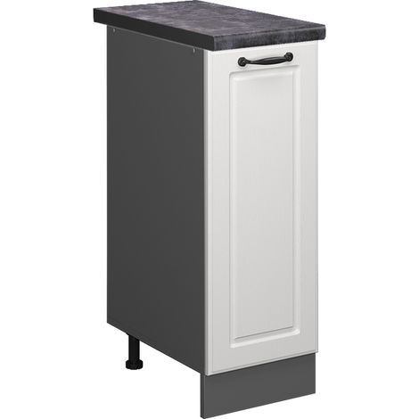 Armadio cucina dispensa alto R-Line, Bianco casa di campagna, 30 cm , PL Antracite, Vicco