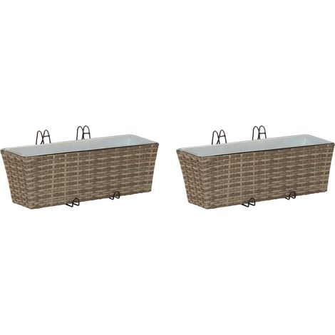 Ringhiera 2 pcs 50 x 17 x 17 cm Metallo vidaXL