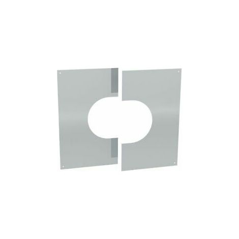 Cache murale/plafond inox 0-30° deux pièces Ø 130 mm