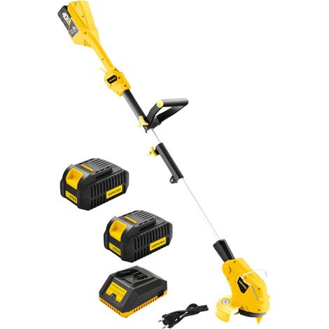 Nemura – Coupe-bordure à batterie 40V avec 2 batteries 2Ah – Moteur Brushless – Autonomie 35min – Diamètre de coupe 25cm (1/5)