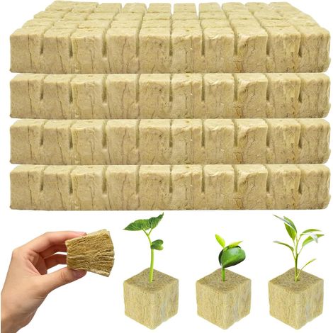 Rockwool Cube 25x25x25mm 200pcs Rock Wool Cubes Good Air Permeability Growing Mat for Cloning, Cultivation, Seedling without Bottom (1/5)