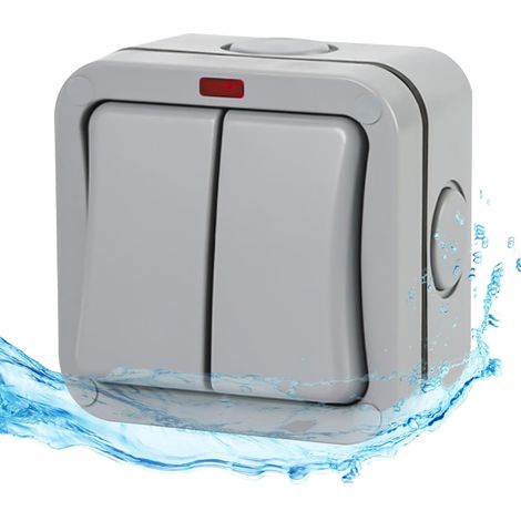 Outdoor Weatherproof Switch IP66 2 Way 20A Socket Box Double Dustproof Universal Switch for Garden Room (1/5)