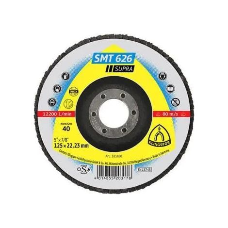 Disco de lijado klingspor smt 626 180 mm grano 40