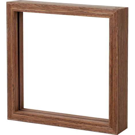 Cadre Photo Double Face 14x14cm en Bois Acajou avec Fleurs Séchées Cadre Transparent pour Décor Domicile & Cadeau Émotionnel (1/5)