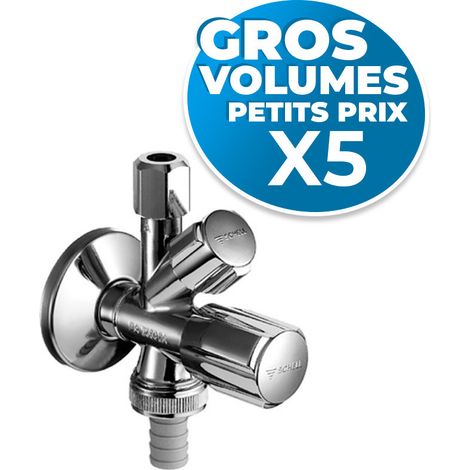 Schell COMFORT - Lot de 5 robinets d'équerre combiné (035510699-GVP5) (1/3)