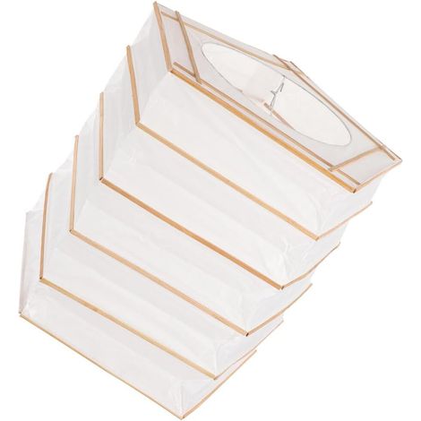 Abat-Jour Papier Pliable Style Campagnard Cache-Lampe de Plafond Abat-Jour Plissé pour Lanterne Forme Pentagramme (1/5)
