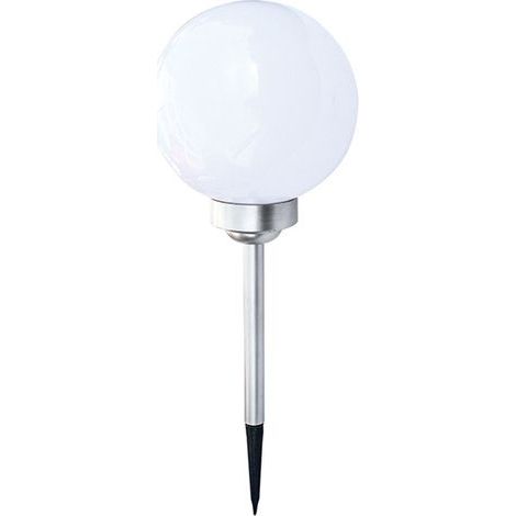 Lot de 3 lampes solaires sphériques jardin LED diamètre 20cm, autonomie 6-8h IP44 avec piquet de sol (1/5)