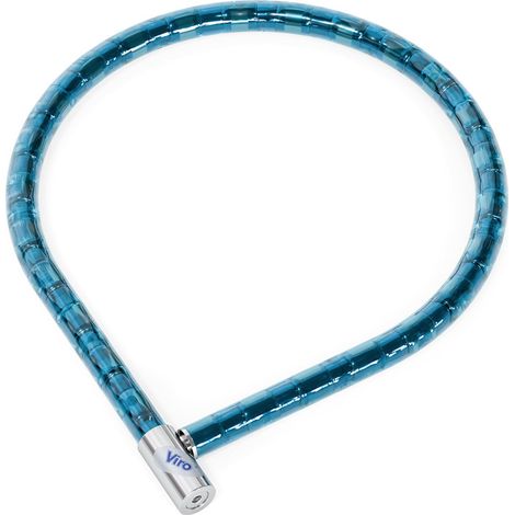 Viro Serpis, Lucchetto Bici, Moto e Scooter, Cavi Intrecciati, Corazzati con Diametro 25 mm, Lunghezza 150 cm, Chiusura a Scatto, Blu