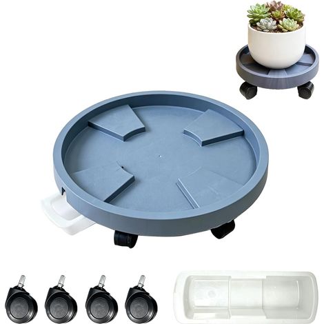 Porte Plante à Roulettes, Supports De Pots De Fleurs à Roulettes, Support Plante Roulette avec Réservoir D'Eau Intégré, Convient Aux Pots dont Le Diamètre De La Base Est Inférieur Ou Égal à 19 Cm (1/5)