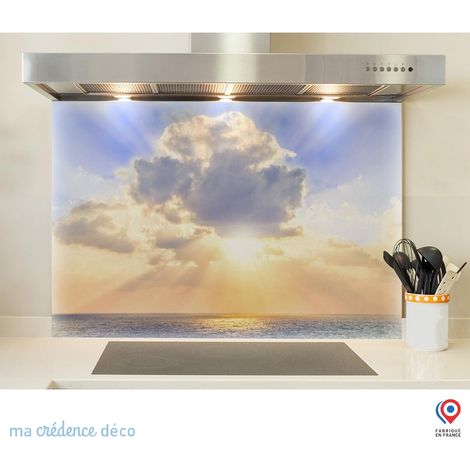 Fond de hotte : Soleil et mer - Verre trempé - 70 cm - 60 cm (1/5)