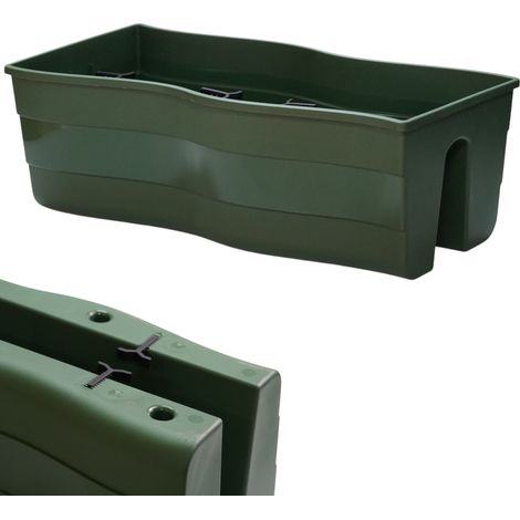 Fioriera da ringhiera Wave 60  Verde scuro