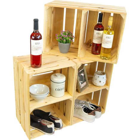 3er Set Holzkiste Elfriede Natur Quer (1/5)