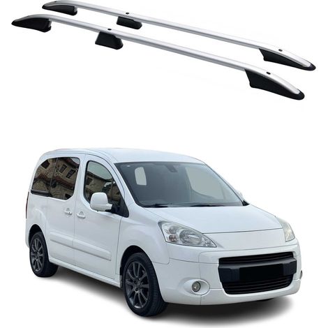 Jeu de Barres de Toit Gris (Elegance) en Aluminium pour Peugeot Partner Tepee 2008 TUV (1/5)