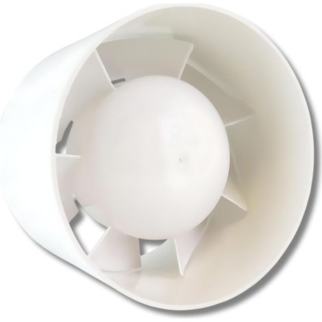 1 Ventilateur en ligne, Diamètre 120mm, Plastique ABS, Protection IPX2, Pour conduit de ventilation