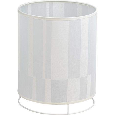 Lampe a poser blanche Lanterne 25 cm Abat jour tissu coton blanc chevet salon (1/3)