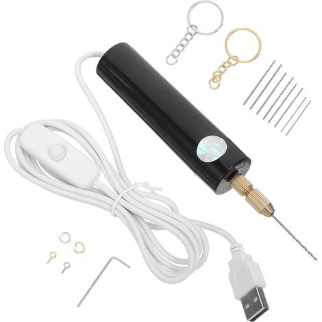 Perceuse Électrique Perçage Précis avec Moteur Silencieux pour Bijoux Forets en Plastique et Fer et Faible Chaleur pour Pendentifs et Porte-clés en Loisirs Créatifs (1/5)
