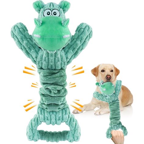 Gros jouets couineurs pour chiens : jouets en peluche en tissu doux pour chiens de petite, moyenne et grande taille - jouets de tir à la corde pour chiens d'intérieur (1/5)