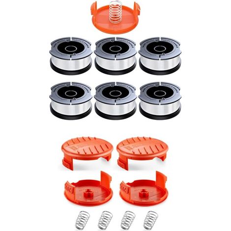 6 bobines et 5 capuchons pour coupe-bordure Black+Decker RC100P, fil Ø1,65 mm 10 m (1/5)