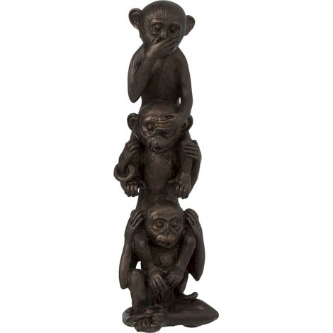 Lot de 3 singes Bryant en Résine - Bronze
