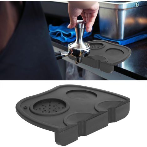 Tapis de tasseur à café en silicone, tapis antidérapant en silicone à double trou, tapis de rangement multifonctionnel (1/5)