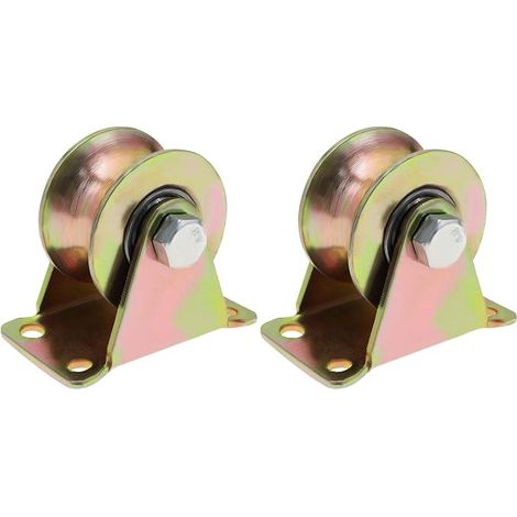 2pcs Heavy Duty Steel Rigid Wheel for Sliding Door 45 Load Capacity 270kg Door Rolling Reverse Track Barrier Entrance Door (1/5)