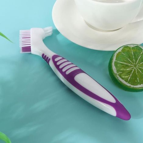 EBTOOLS brosse à dents pour prothèses 2pcs brosse de nettoyage de prothèse dentaire brosse à dents double face de soins (1/4)