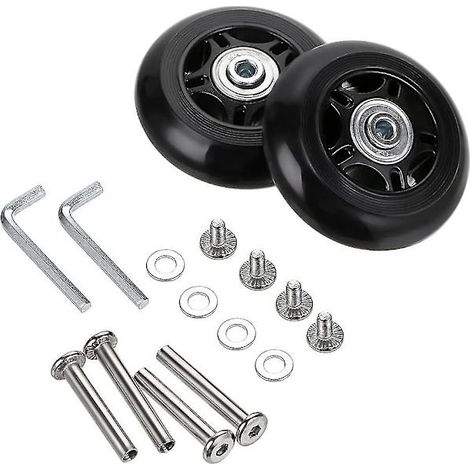 Lot de 2 roues de rechange pour bagages, mesurant 7024 mm, de couleur noire, pour la réparation et l'entretien des bagages.-AquaForge (1/5)