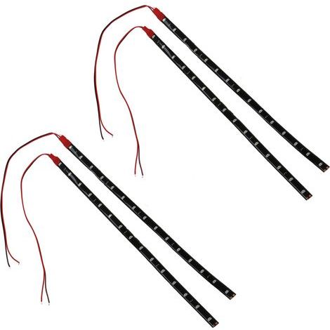 4 X Bande Eclairage Flexible Lampe 12V 15 SMD LEDs 30CM Etanche Rouge (1/4)