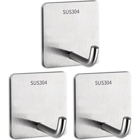 3 Stück klebehaken,Handtuchhaken,Handtuchhalter Ohne Bohren,Haken Ohne Bohren,Wandhaken Selbstklebend,Badaccessoires,Bathroom Accessories,Towel Holder,Badezimmer Handtuchhalter,Handtuch Halter (1/5)