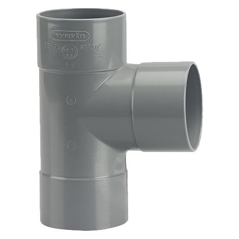 Wavin PVC-T-Stück D75 doppelt weiblich