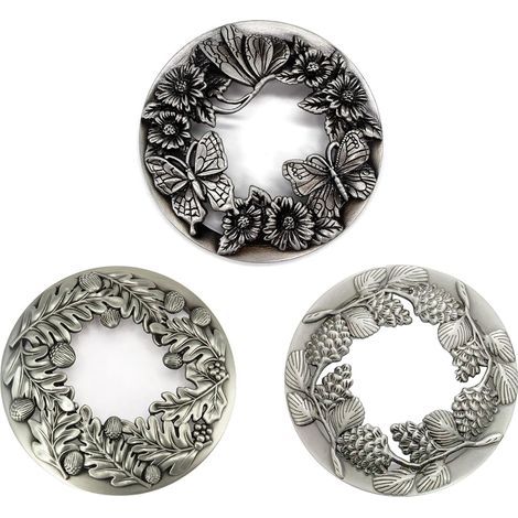 Lot de 3 Couvercles de Bougie en Métal Argenté Mieux Brûler Bougies Parfumées Illuma lid Cloche Ajourée Brûler Uniformément Abat-Jour Fondre Uniforme pour Bougie (1/5)