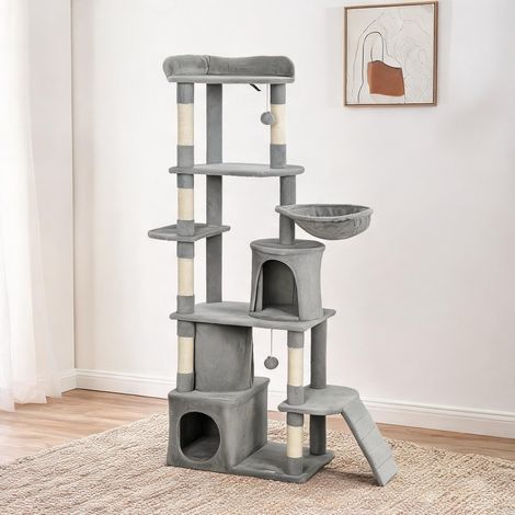 Arbre à chat gris Claro en aglomerado de Madera 60 x 40 x 170 cm (1/5)