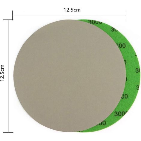 50 disques de ponçage ronds de 125 mm avec fixation Velcro, utilisables à sec ou à l'eau, grains 3000/4000/5000/7000/10000 pour le flocage et le ponçage. (1/3)