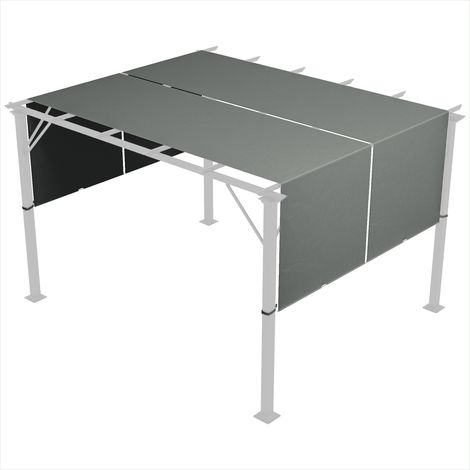 Tonnelle de jardin Toile de remplacement pergola 3 x 3 m gris (1/5)