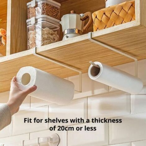 Porte Rouleau Papier Cuisine, 1pcs Porte Essuie Tout Cuisine sans Perçage, Supports pour Papier Essuie Tout, Dérouleur Porte Roulea (1/5)